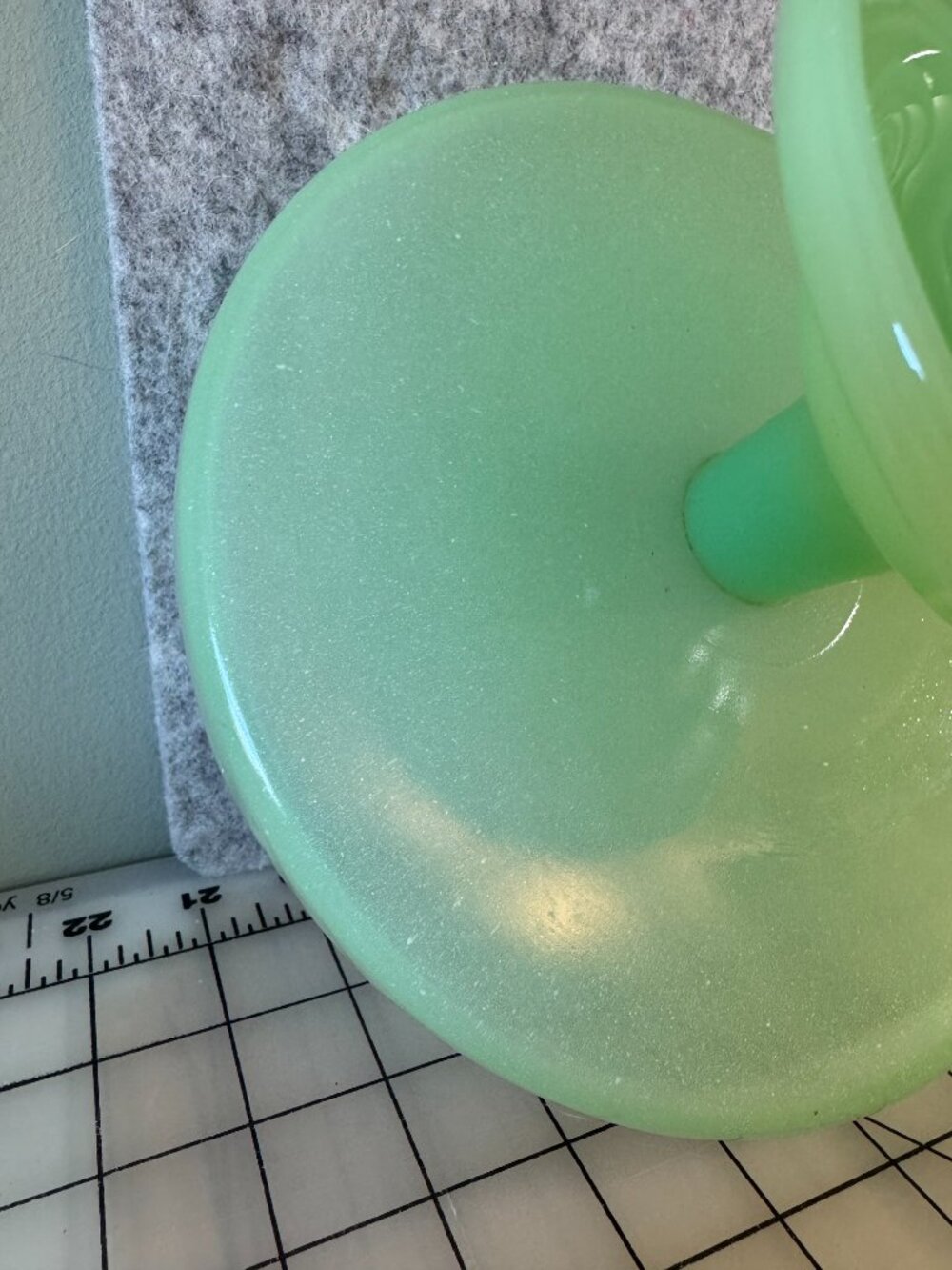 Mosser Jadeite Glass Pedestal Cake Stand Plain & Simple Green Jadite - Picture 8 of 12